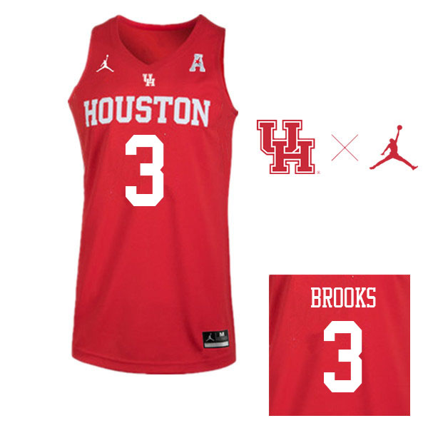 Jordan Brand Men #3 Armoni Brooks Houston Cougars College Basketball Jerseys Sale-Red